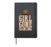 Girl Gone Dancing Cowboy Hat Line Dancer Women Line Dance Hardcover Journal, Black