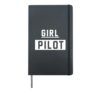 Girl Pilot Women in Aviation Aviatrix Female Pilot Hardcover Journal, Black