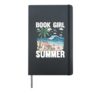 Girl Reading Book Summer Funny Beach Vacation For Book Lover Hardcover Journal, Black
