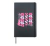 Girl Retro AVA First Name Personalized Pink Groovy Hardcover Journal, Black
