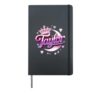 Girl Retro Taylor First Name Personalized Groovy 80's Pink Hardcover Journal, Black