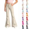Girls Back to School Pants Preppy High Stretchy Flare Dress Bootcut Slacks