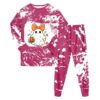 Girls Halloween Long Sleeve Pullover Long Pants Outfits（Hot Pink,8 Y)