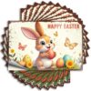 Girls Stickers Durable Cover | Happy Easter with Colorful Eggs and Butterflies. Reading Self Adhesive Sticker for Boss DIY(8X12CM)