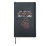 Girl Who Loves Anime Ramen Sketching Japanese Manga Otaku Hardcover Journal, Black