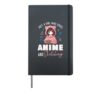 Girl Who Loves Anime Sketching Kawaii Girls Kids Women Teens Hardcover Journal, Black