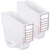 gisgfim 12 Pcs Non-Tip Book Bins with Stabilizer Wings (White)