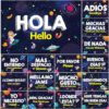 gisgfim 16 Pcs Spanish Words and Phrases Poster Set Spanish Phrases Bulletin Board Study Spanish Classroom Decoration for Teachers Preschool School Classroom Language Educational Decor(Outer Space)
