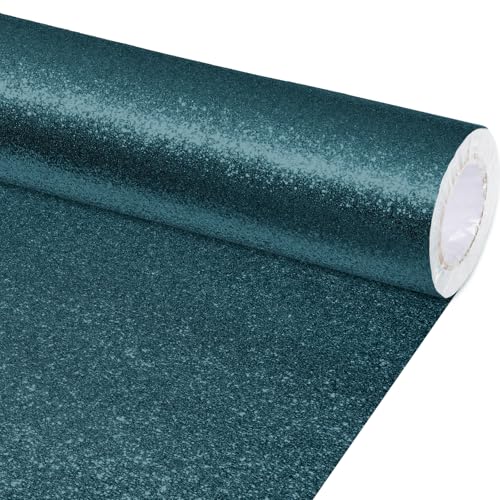 gisgfim 16" x20ft Glitter Bulletin Board Paper Roll Sparkle Color Bulletin Board Background Poster Paper Non Fading Gift Wrapping DIY Art Crafts for Office Classroom Decoration, Calming Blue
