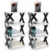 gisgfim 2 Pack 4 Tier Desktop Organizer Tray School Supply Storage Rack