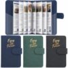 gisgfim 3 Colors Leather Literature Display Holder Set 8 Clear Sleeves