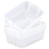 gisgfim 6 Pack Classroom Stacking Bins Stackable Plastic Book Bin Durable Storage Book Bins Plastic Stackable Organizer Spacious Books Bin for Classroom Home Storage, Office Supplies(Clear)