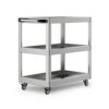 Gitohoni Stainless Utility Cart Tool Cart Rolling Service Cart with Open Frame Design and Strong Supports for Use Suitable for, 2-Inch Silent Wheels, 3-Layer Stainless Steel Cart