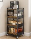 Giwil 4-Tier Rolling Storage Cart Small Coffee Bar Snack Makeup Organizer
