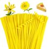 Giwrmu 100 Pcs Pipe Cleaners Chenille Stem, Yellow Pipe Cleaners Craft
