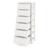 GLACER 7-Drawer Plastic Storage Cabinet with Wheels | Rolling Drawer Cart | Vertical Organizer | for Bedroom, Living Room, Bathroom & Office, White