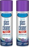 Glass Cleaner Lavender Scent 19 oz Aerosol Spray – Streakless Shine Window & Mirror Cleaner, Foaming Glass Cleaning Spray Removes Fingerprints, Smudges & Dirt for Crystal Clear Results (Pack of 2)