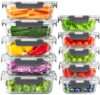 Glass Meal Prep Containers, 10 Pack Glass Food Storage Containers with Lids