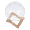 Glass Terrarium Vase with Wooden Base for Plants Decor