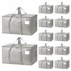GlenLan 12 Pack Heavy Duty Waterproof Moving Bags, Foldable Totes