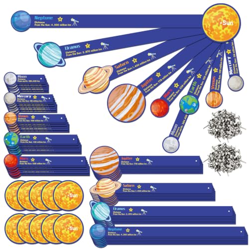 Glenmal 36 Set Solar System Model Craft Kit Kids DIY Planets Solar System Paper Art Set Decor Outer Space Preschool Activities Supplies for Montessori Learning Homeschool Toddler (Colorful)