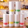 Glenmal 6 Rolls Christmas Kitchen Paper Towels 2-ply 300 Sheets Gold Green Red Foil Xmas Tree Napkins for Holiday Kitchen Grease Proof Food Liner Fried Food Xmas Decoration Tableware Party Supplies