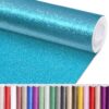 Glitter Blue Paper Roll for Bulletin Board DIY Crafts Paper Glitter Wallpaper Light Blue Wrapping Papers 17x240 Inch Sparkle Poster Board Background Wallpaper for Home Office Classroom Decor