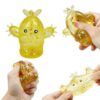 Glitter Cartoon Cactus Squeeze Toy, Squishy Dumpling Sugar Smushers Squishy, Stress Relief Cactus Sensory Toy, Stress Ball Fidget Toys for Home Office School Classroom，Yellow