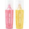 Glitter Highlighters, 2 Pack, Fluorescent Yellow and Pink, Chisel Tip Markers for Notes Journaling and Planners, 3.7 in