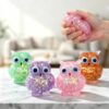 Glitter Owl Squishy Fidget Toy, Soft Slow‑Rebound Maltose Squeeze Toy, Cute Sensory Desk Toy, Novelty for Adults(Random Color)