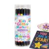 Glitter Pens, Quick-Dry Smooth Double Tip, High-Pigment Highlighters Pens