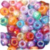 Glitter Pony Beads Bulk, 1000 Pcs, 0.35in, for Crafts