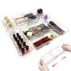 Glowspire 14 PCS Adjustable Clear Drawer Organizer Set - 3-Size Acrylic Storage Boxes for Makeup, Stationery, Kitchen Utensils, Tools & Bedroom Dresser Organization
