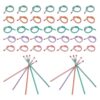 GLSTOY 60pcs Unbreakable Soft Plastic Pencil with Eraser, Flexible Striped Pencil and Students, Seamless Writing, Withstands Daily Bending, for Birthday Party Favors and School