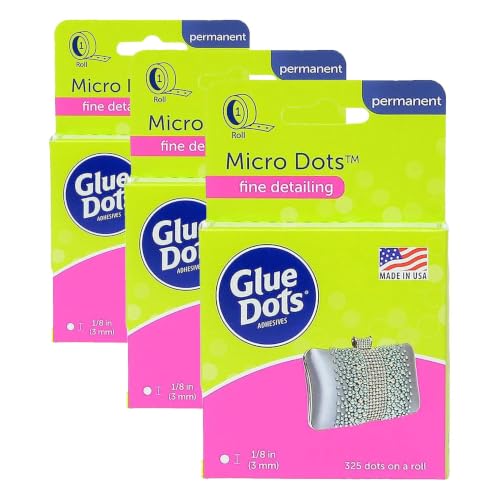 Glue Dots, Crafter's Pack, Double-Sided, Mini Dots, Craft Dots, Micro Dots, Permanent, 825 Dots, DIY Craft Glue Tape, Sticky Adhesive Glue Points, Liquid Hot Glue Alternative, Clear, 9 Pack