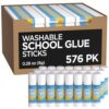 Glue Sticks Bulk, Glue Sticks for Kids Or Adults, Washable Glue Sticks, Glue Sticks Bulk Classroom, Craft Glue, School Supplies, .28 oz, 8 Grams (576 Pack)