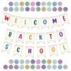 GMEMNOV 55PCS Welcome Bulletin Board Classroom Decorations - Confetti Pennants Welcome Back to School Banner Classroom Bulletin Board Sets Cutouts Borders Classroom Decorations Teacher Supplies