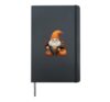 Gnome Pumpkin Spice Latte Autumn Leaves Halloween Hardcover Journal, Black