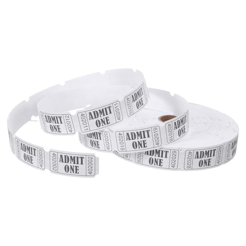 Gogogmee Carnival Ticket Roll White Paper Raffle Tickets Numbered for Events and Party Entry with Efficient Time-Saving Management and Sturdy Print for Fundraisers and Class Rewards