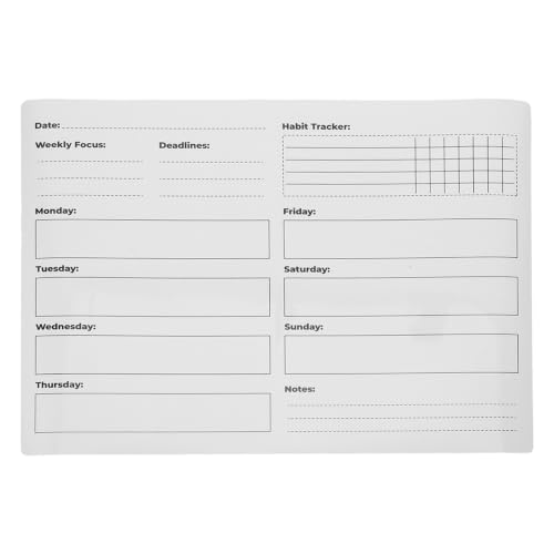 Gogogmee Self Adhesive White Board Paper Weekly Planner for Wall and Refrigerator, PVC Dry Erase Board with Flexible Scheduling and Damage-Free Application, for Home and Classroom Use