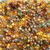 Golden Harvest Mix Pony Beads – Aesthetic Mix for Bracelets & Jewelry, Made in USA (700 pcs) 6x9mm Yellow Neutral Earth Tones Neutrals plastic craft beads for concert festival bracelets, arts & crafts