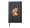 Golden Retriever Fall Dog Autumn Leaves Thanksgiving Hardcover Journal, Black