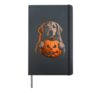 Golden Retriever Halloween Dog Jack O Lantern Face Pumpkin Hardcover Journal, Black