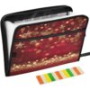 Golden Stars Hanging from The Top Christmas Lights Accordion Filing Folder