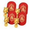 Gold Turtle Purse and Wallet Charms with Red Pouches, 4 Sets