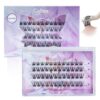 Gollee Self Adhesive Eyelashes 10-16mm | No Glue Needed Pre-Glued Lash Clusters | 48 Clusters Wispy Natural Look | Reusable Beginner Friendly No Residue