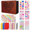 GOMAKERER Scrapbook Photo Album, 12.2x8.6Inch Love Scrapbook DIY Memory Notebook Relationship Journal for Wedding Birthday Traveling Family Memory Book