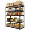 Gomkpug 3000LBS Heavy Duty Storage Shelving, Adjustable Storage Rack, 5-Tier Metal Shelves for Kitchen,Laundry,Pantry,72" H x 36" W x 16" D, Black