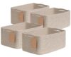 Goodpick 4 Pack Woven Rope Storage Baskets for Shelves, Brown