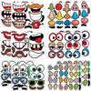 GOOFY JACK-O-LANTERN FACE STICKERS - Stationery - 12 Pieces